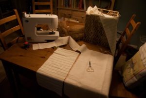 Messy sewing table