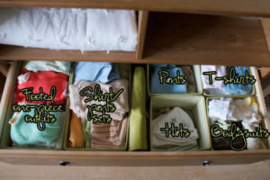 Baby's divided drawer